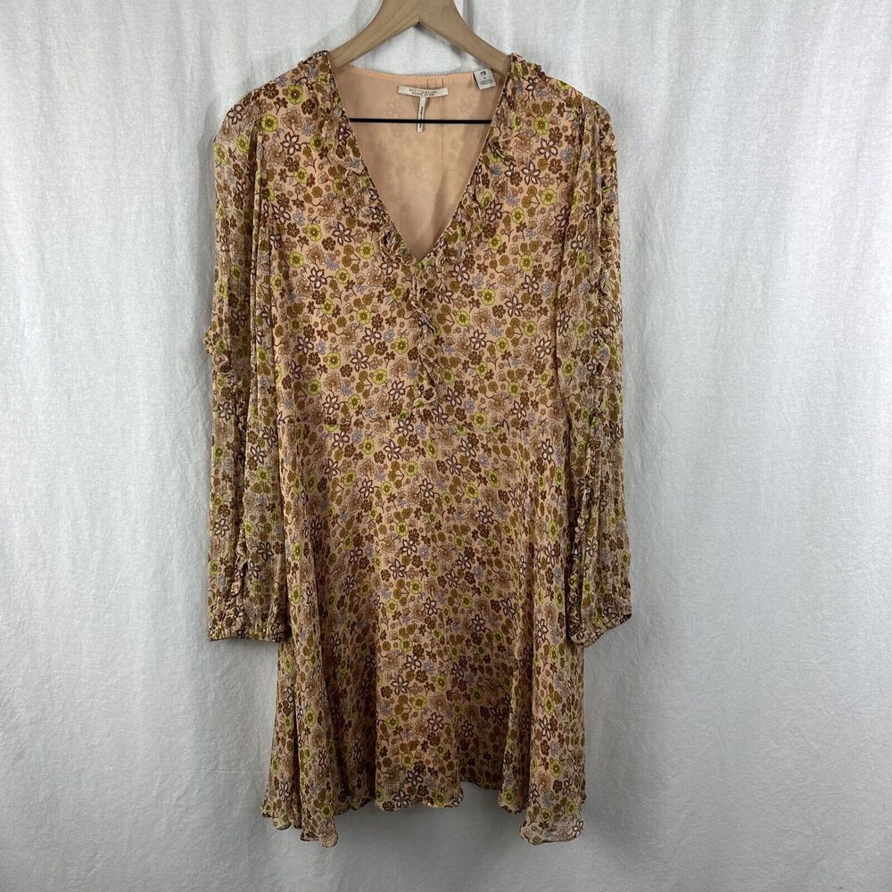 Scotch & Soda Floral Boho Western Ruffle Long Sleeve Pullover Dress Womens S